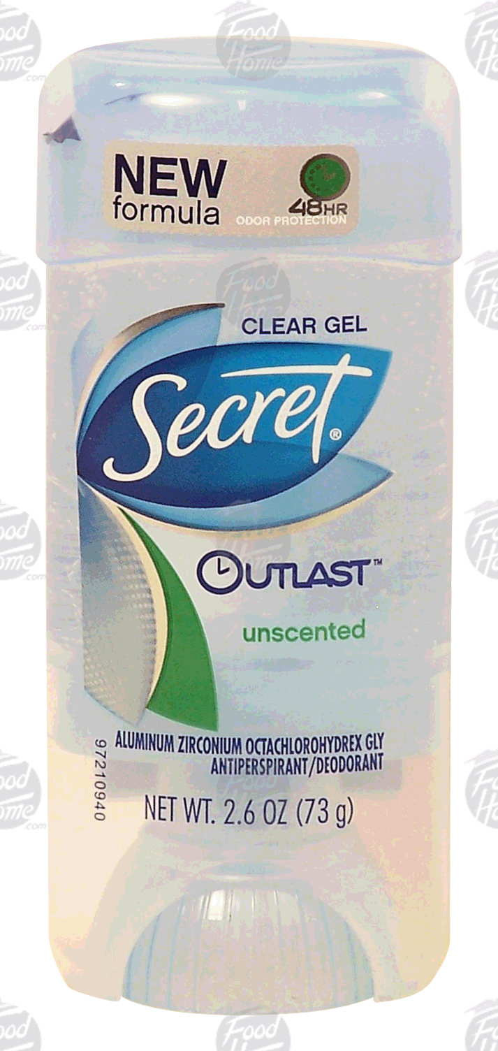 Secret Outlast antiperspirant/deodorant, clear gel, unscented Full-Size Picture